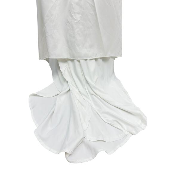 Lulus Eternal Bliss White Tulle Off-the-Shoulder Bustier Maxi Dress size Small - Picture 3 of 10